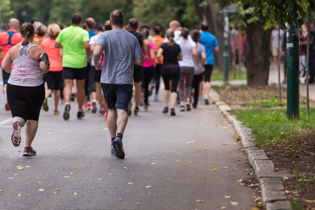 runners team on morning training