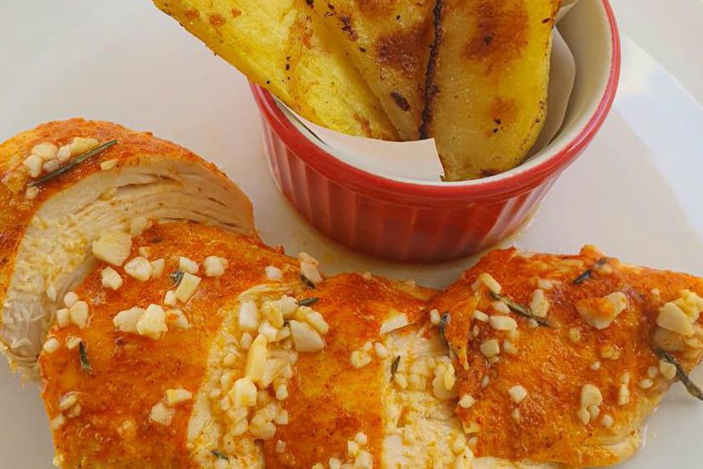Papillote de frango com batatas